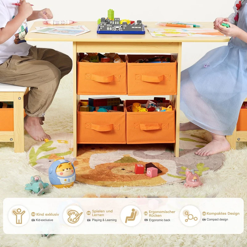 Yorbay Kindersitzgruppe mit Kindertisch und Stühlen