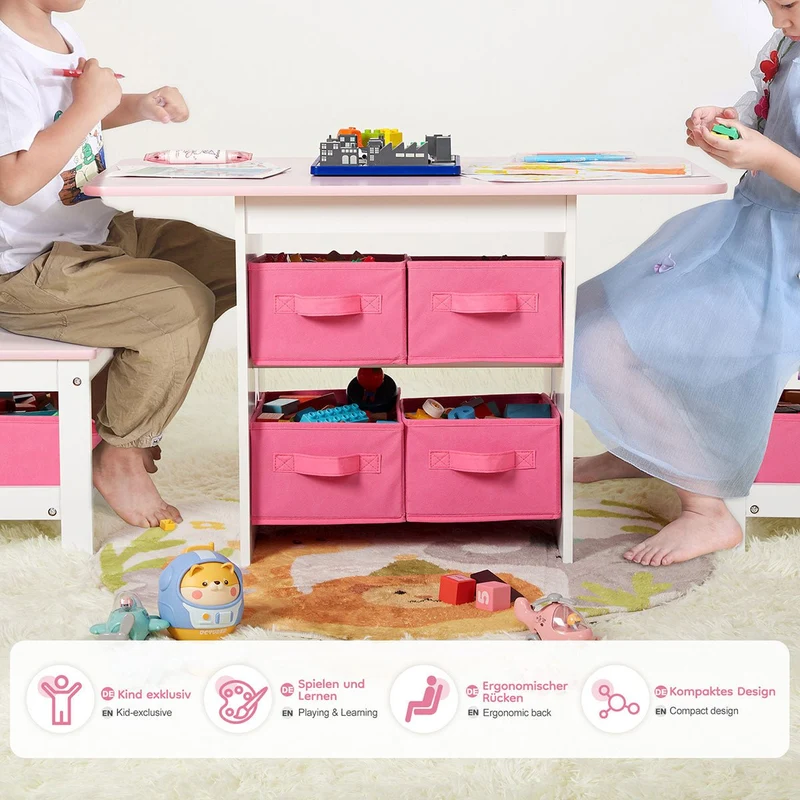 Yorbay Kindersitzgruppe mit Kindertisch und Stühlen