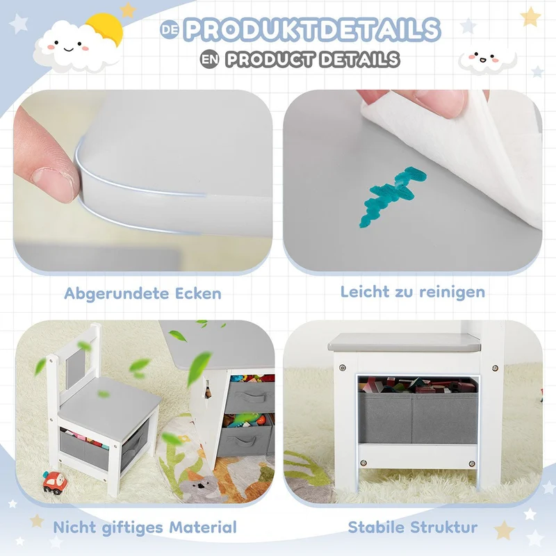 Yorbay Kindersitzgruppe mit Kindertisch und Stühlen