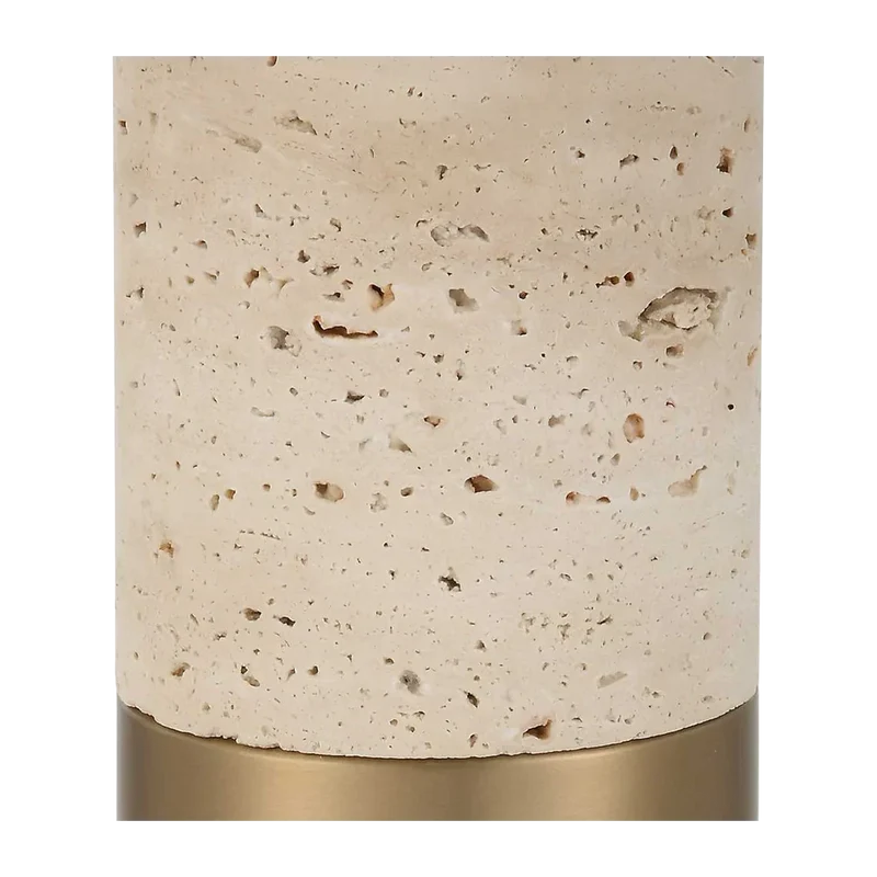 Bravertine Table Lamp Gold & Travertine