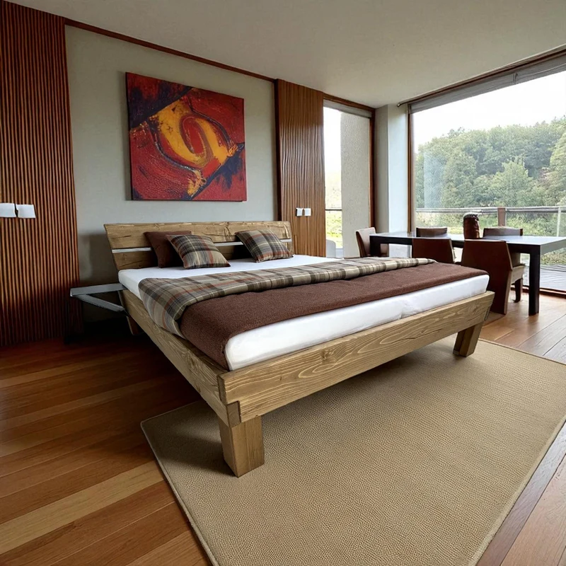 Bett Wickie Massivholz mit Kopfteil - 180x200cm
