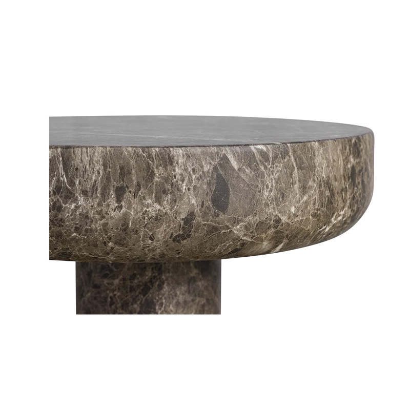 Monaco Round Side Table Brown Marble