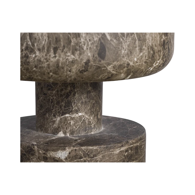 Monaco Round Side Table Brown Marble