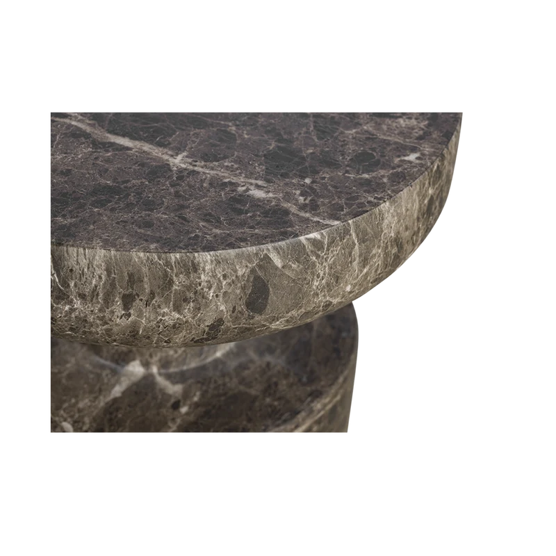 Monaco Round Side Table Brown Marble