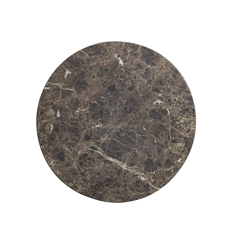 Monaco Round Side Table Brown Marble