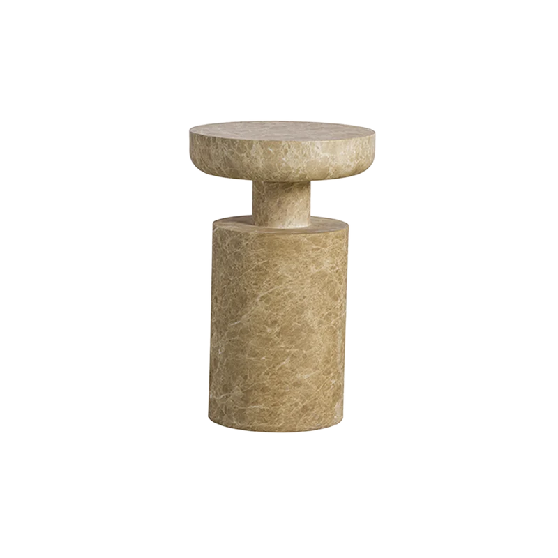 Monaco Round Side Table Gold Marble