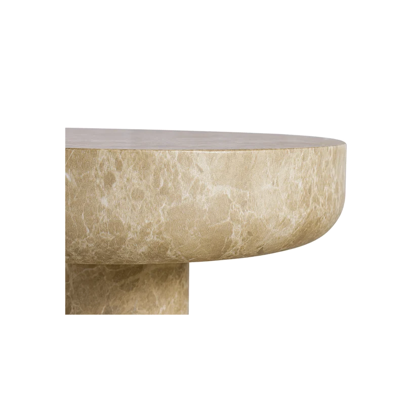 Monaco Round Side Table Gold Marble