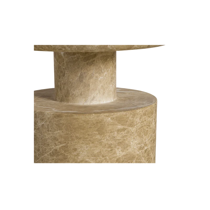 Monaco Round Side Table Gold Marble