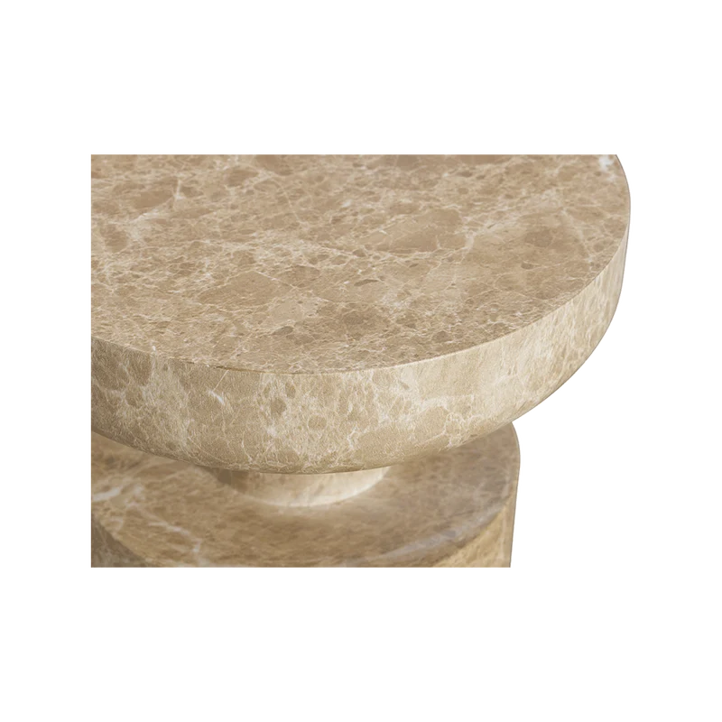 Monaco Round Side Table Gold Marble
