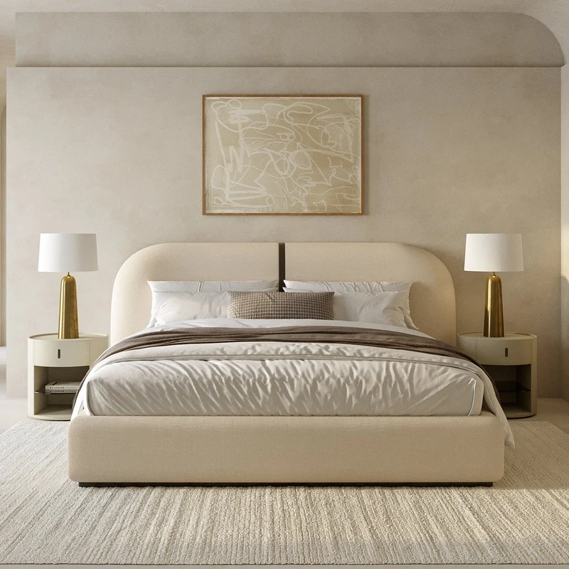 Sable Bed Off White Linen