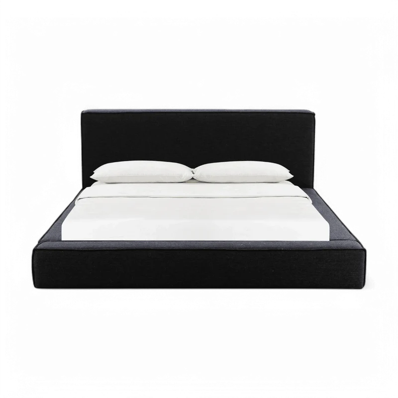 Nova Black Fabric Queen Bed