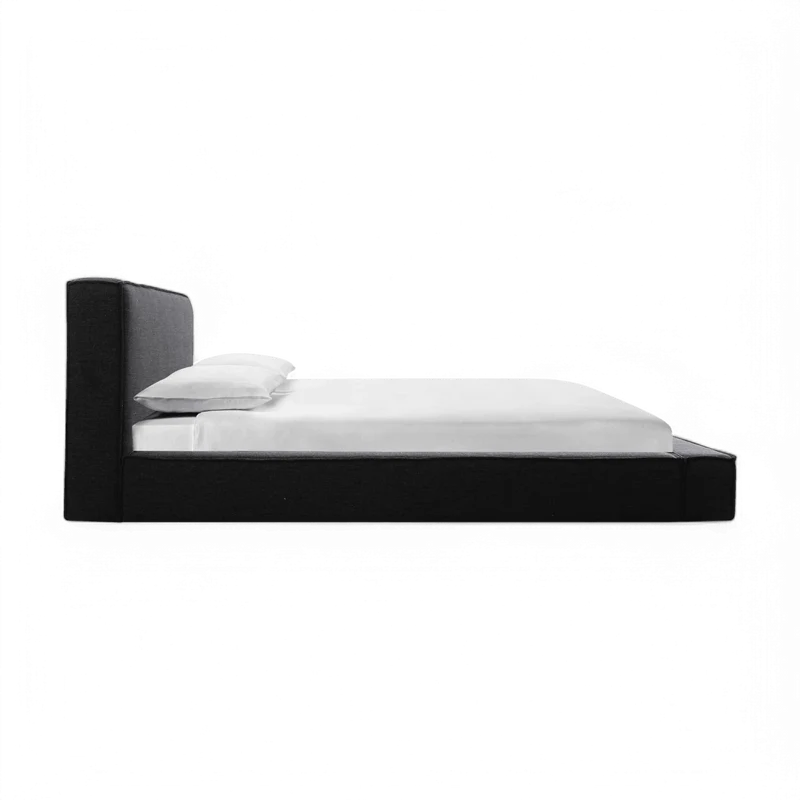 Nova Black Fabric Queen Bed