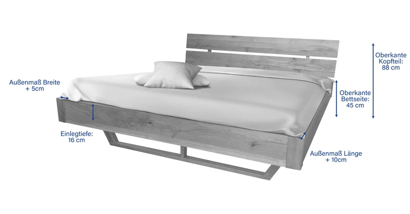 Bett Casanova Eiche Massivholz