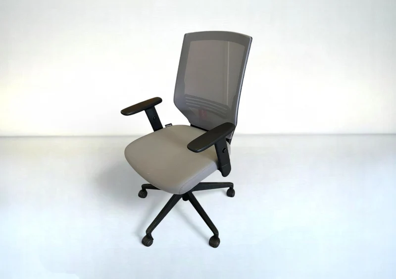Bürostuhl Dauphin Drehstuhl Grau – Ergonomisch mit Netzbespannung & Flachgewebe
