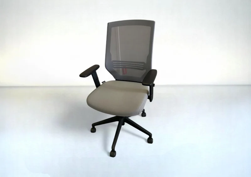 Bürostuhl Dauphin Drehstuhl Grau – Ergonomisch mit Netzbespannung & Flachgewebe