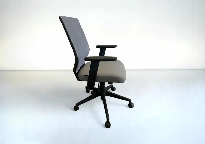 Bürostuhl Dauphin Drehstuhl Grau – Ergonomisch mit Netzbespannung & Flachgewebe
