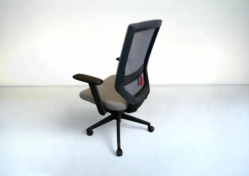 Bürostuhl Dauphin Drehstuhl Grau – Ergonomisch mit Netzbespannung & Flachgewebe