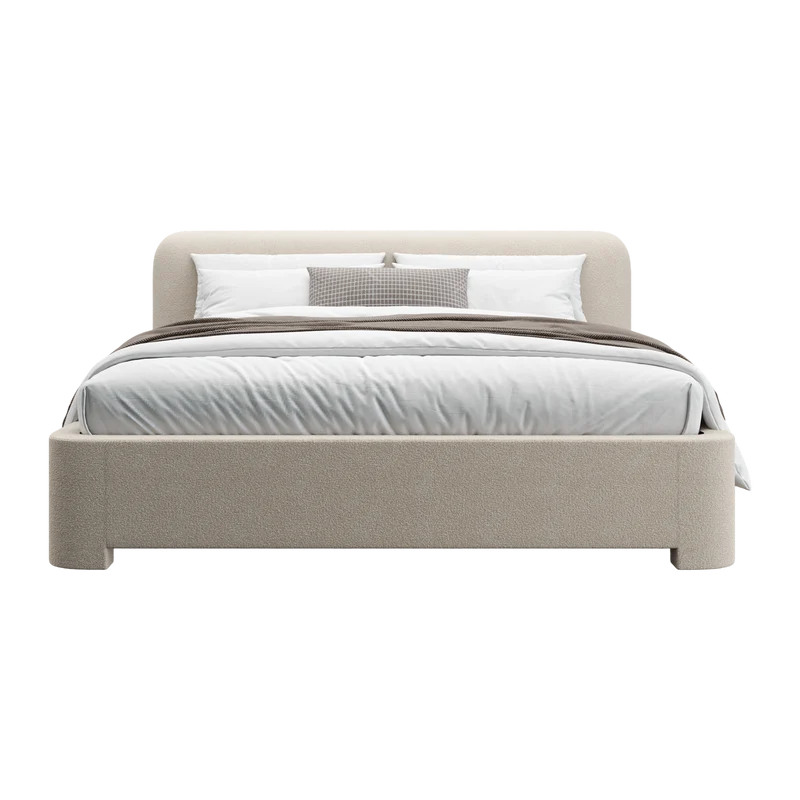 Elora Bed Greige Boucle