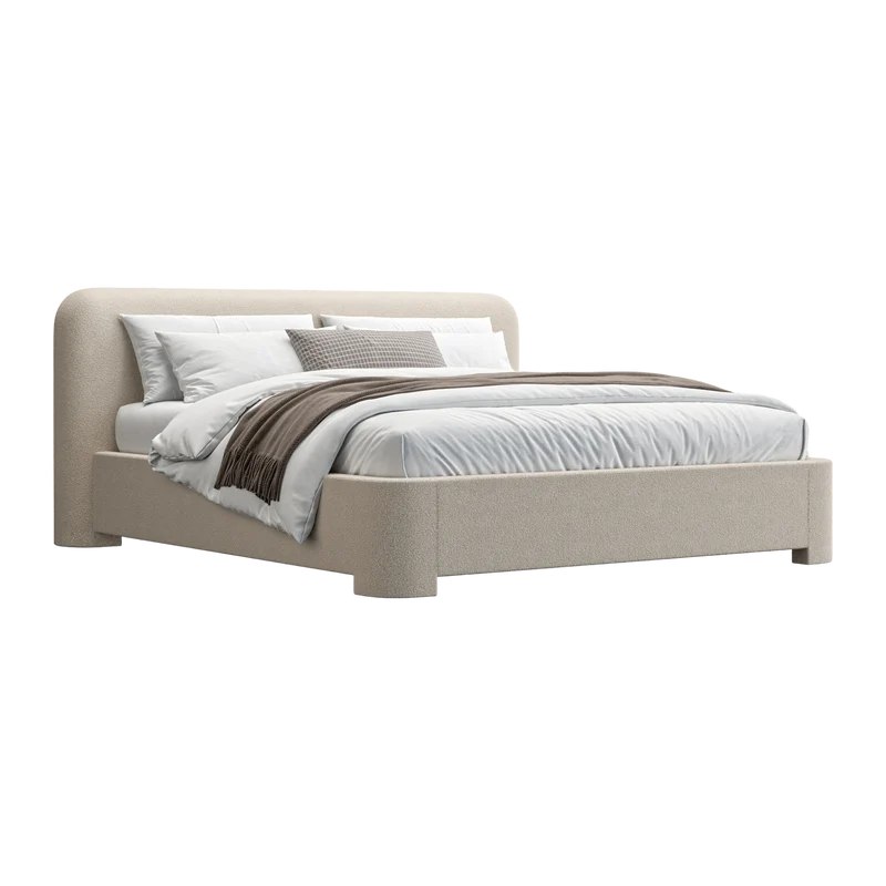 Elora Bed Greige Boucle