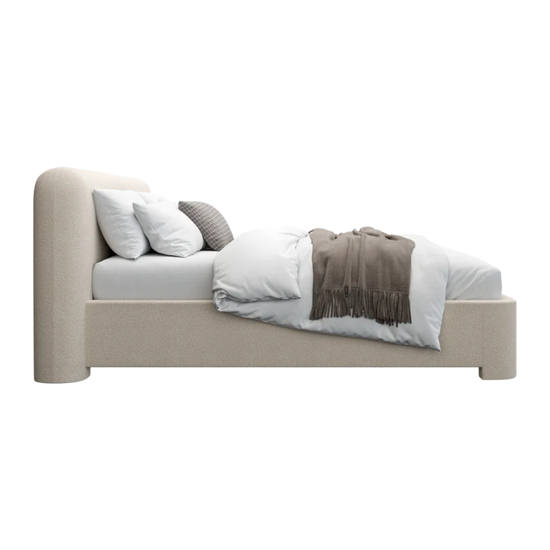 Elora Bed Greige Boucle