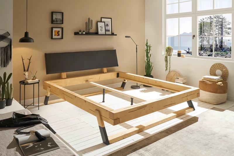 Balkenbett LOBIA 180x200 cm – Fichte Massivholz
