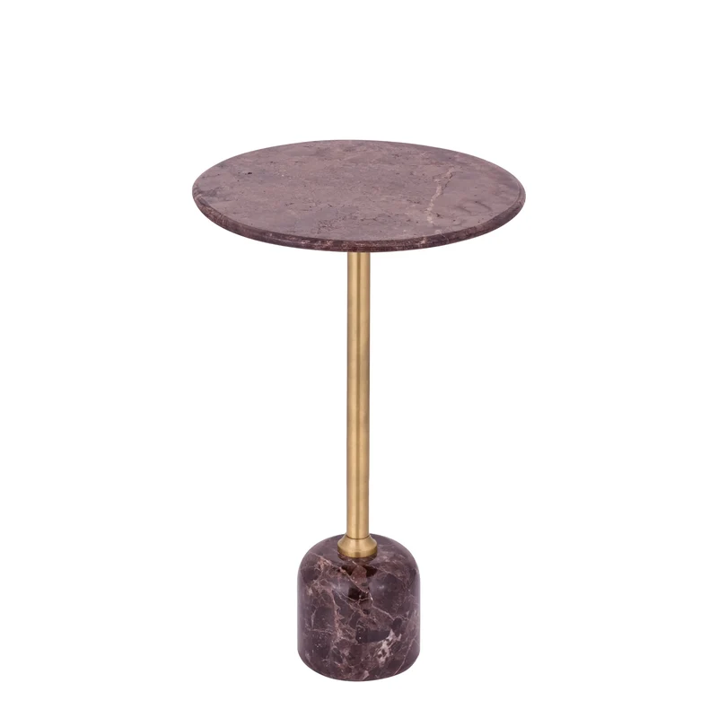Beistelltisch Jari Dunkelbraun | Marmor, rund Ø35, 55 cm