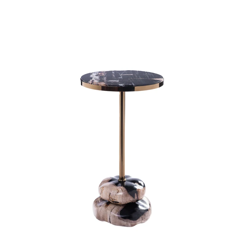 Beistelltisch Wane Natur | Design Tisch aus versteinertem Holz