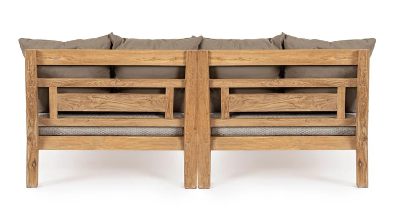 Sonnenbett 2er-Set Bali Natur | Teakholz