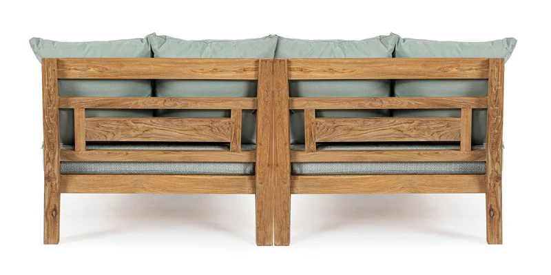 Sonnenbett 2er-Set Bali Aqua | Teakholz