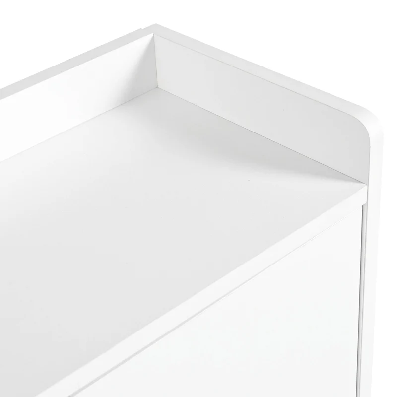 Schuhschrank mit 3 Klappen, 2 Schubladen & Sitzbank, 119 x 24 x 122 cm