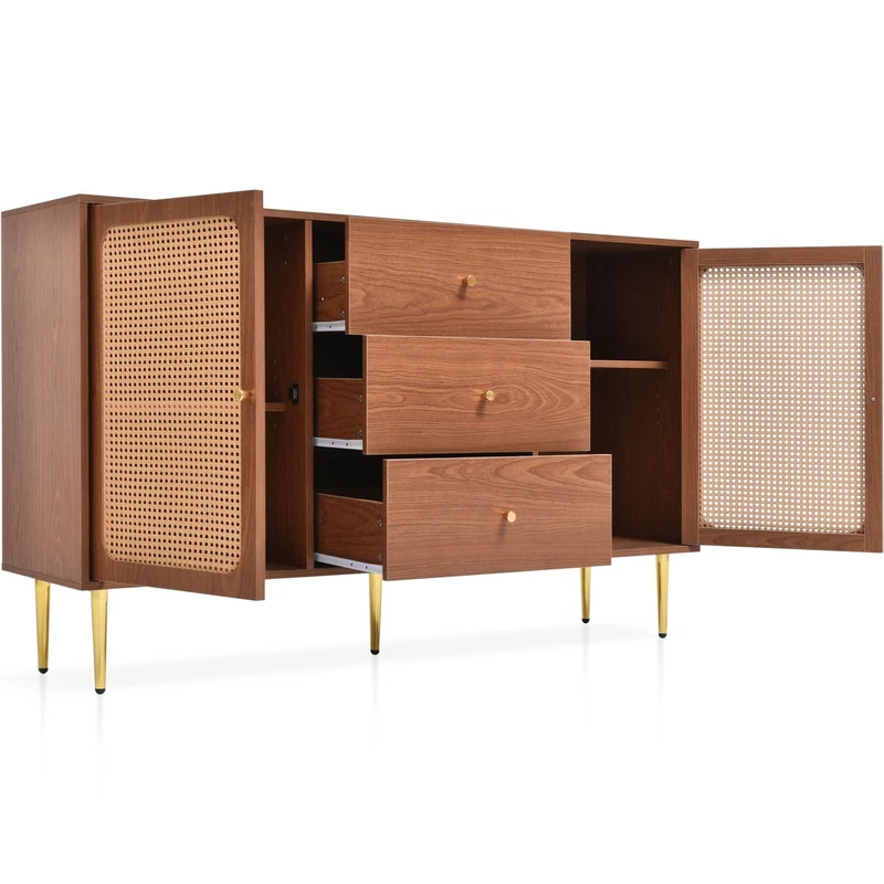 Kommode mit 2 Türen und 3 Schubladen, 90 × 150 × 40 cm