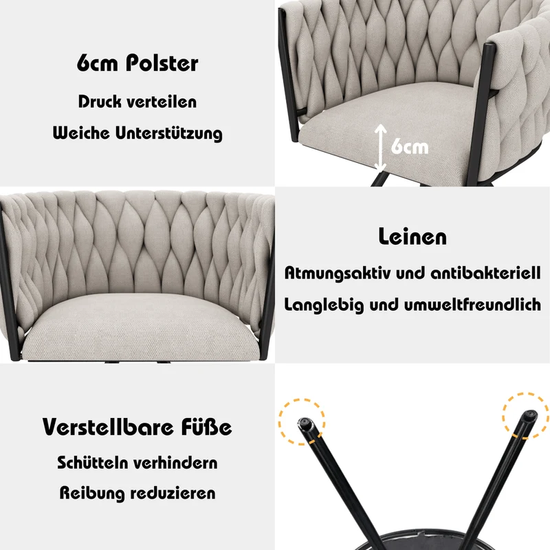 Esszimmerstuhl 360-Grad drehbar, 2er / Set / 6er Set
