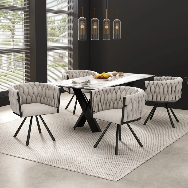 Esszimmerstuhl 360-Grad drehbar, 2er / Set / 6er Set