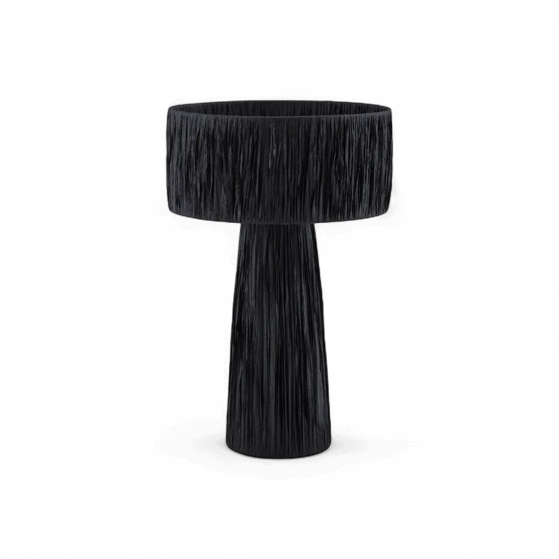 Auric Raffia Black Table Lamp
