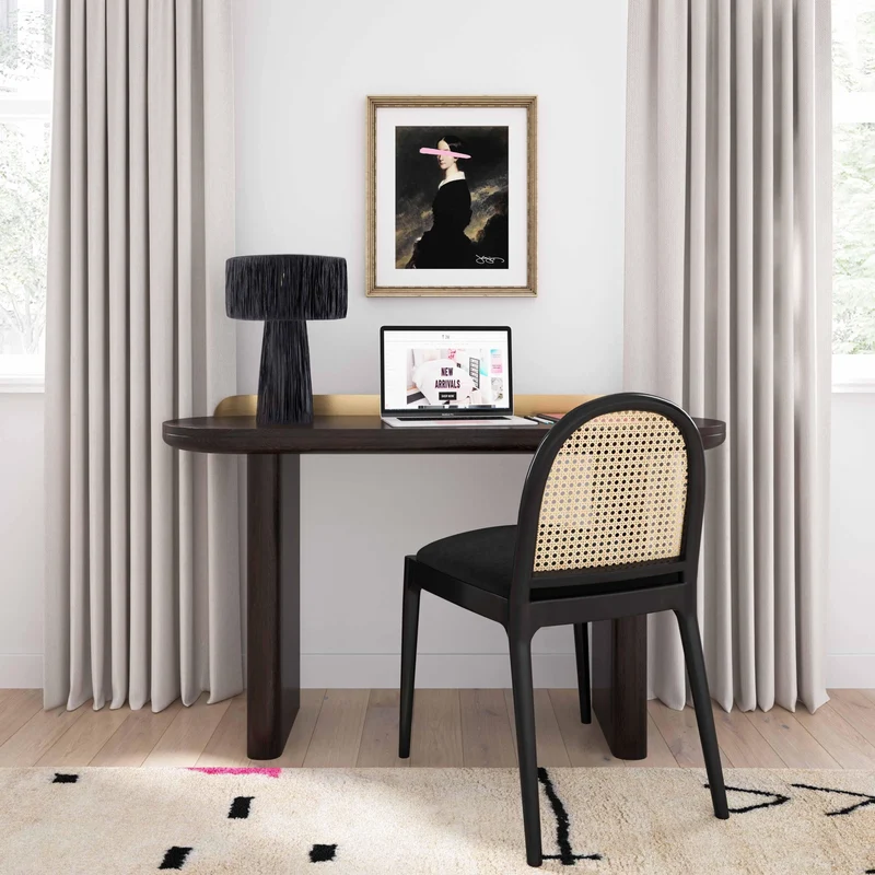 Auric Raffia Black Table Lamp