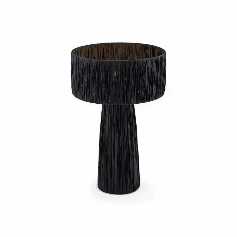 Auric Raffia Black Table Lamp