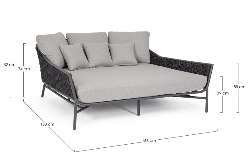 Sonnenbett Everly Anthrazit Graphit