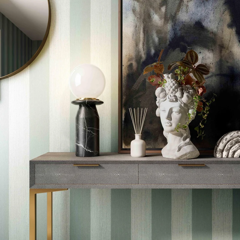 Solstice Onyx Black Marble Lamp