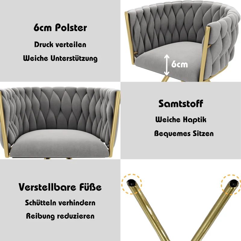 Esszimmerstuhl 360-Grad drehbar, 2er / 4er / 6er Set