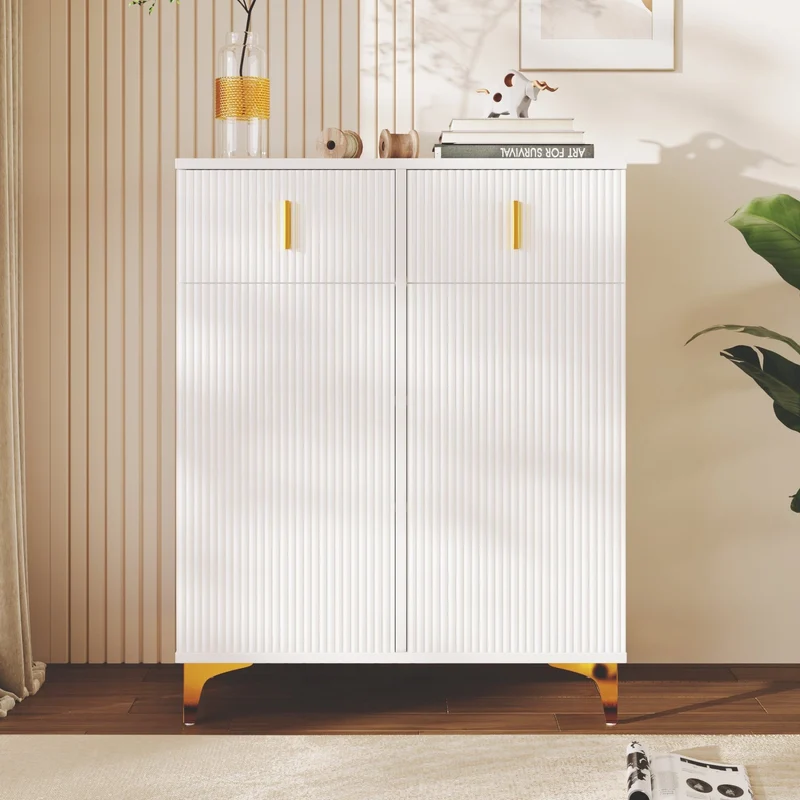 Schuhschrank mit 2 Schubladen & verstellbarer Einlegeböden, 83 x 101 x 35 cm