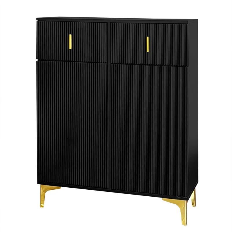 Schuhschrank mit 2 Schubladen & verstellbarer Einlegeböden, 83 x 101 x 35 cm