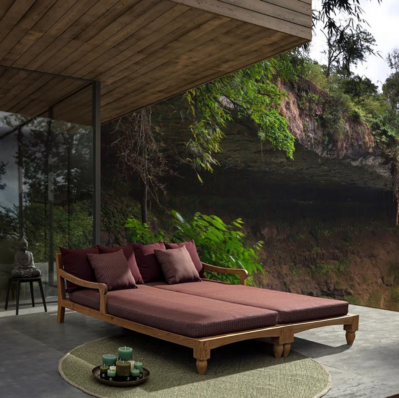 Outdoor Daybed 2-Set Bali weinrot