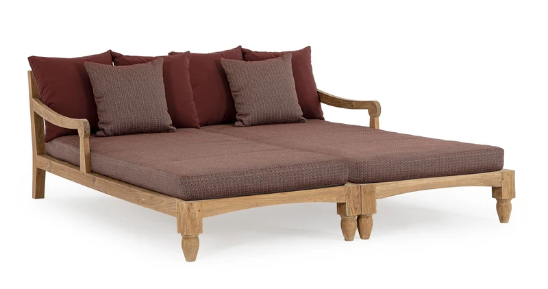 Outdoor Daybed 2-Set Bali weinrot