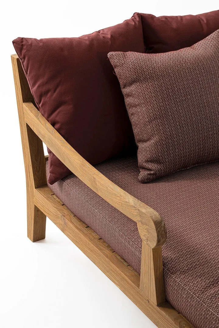 Outdoor Daybed 2-Set Bali weinrot