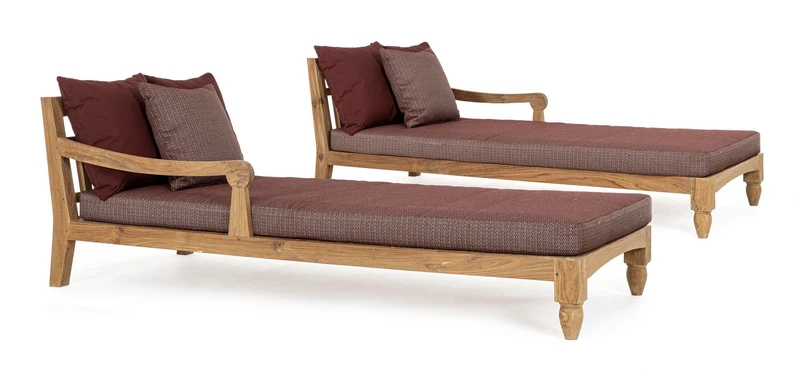 Outdoor Daybed 2-Set Bali weinrot