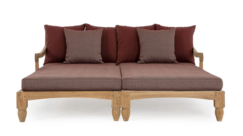Outdoor Daybed 2-Set Bali weinrot