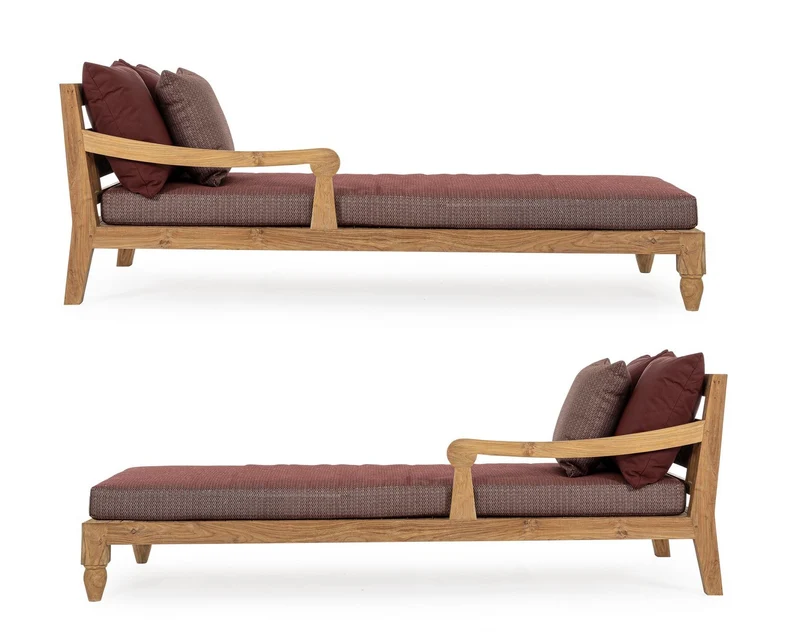 Outdoor Daybed 2-Set Bali weinrot