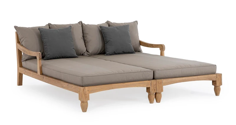 Outdoor Daybed Bali 2er-Set | Teakholz