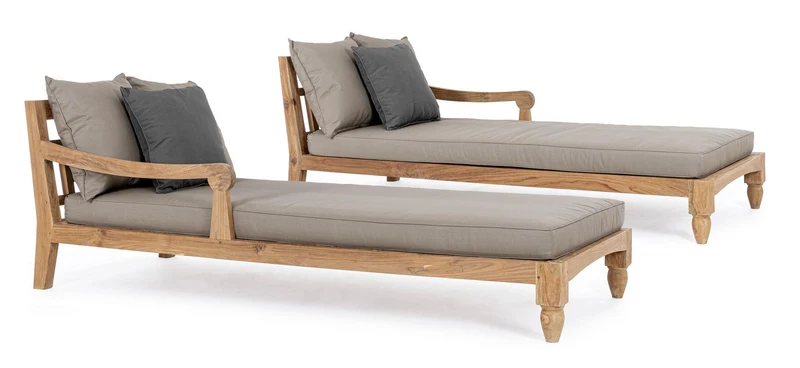 Outdoor Daybed Bali 2er-Set | Teakholz