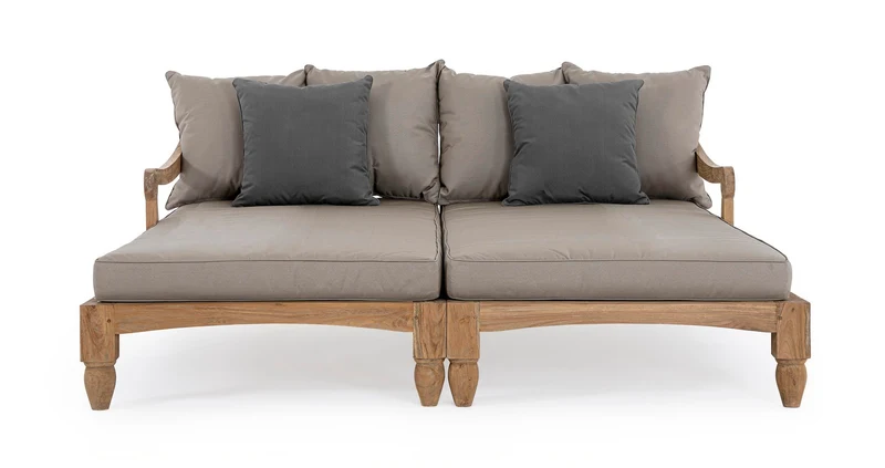 Outdoor Daybed Bali 2er-Set | Teakholz